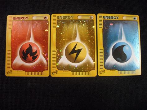 Water Lightning Fire Energy !! Pokemon-e Minimum Pack Holo Japanese Pokemon Card -- Antique ...