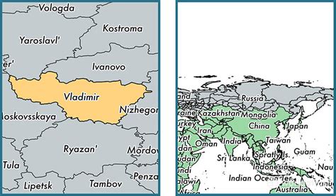 Vladimir Oblast administrative region, Russia / Map of Vladimir Oblast, RU / Where is Vladimir ...