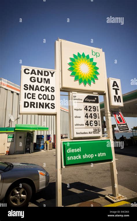 Gas prices at a BP station in New York are seen at the close of the ...