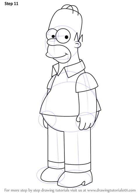 Learn How to Draw Homer Simpson from The Simpsons (The Simpsons) Step ...