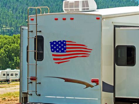 American flag rv decal, RV vinyl decal, flag decor, USA flag, distressed flag, rv gifts, rv ...