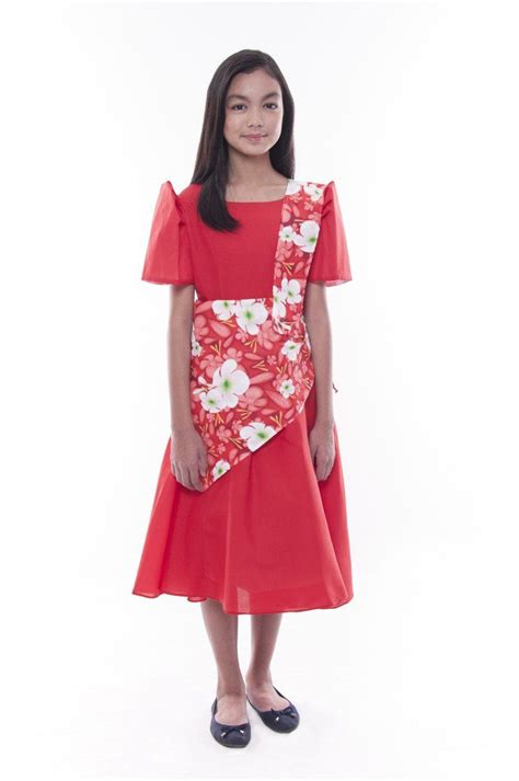 BW - Girls' Balintawak Gina Dress Modern Filipiniana Gown, Filipiniana ...