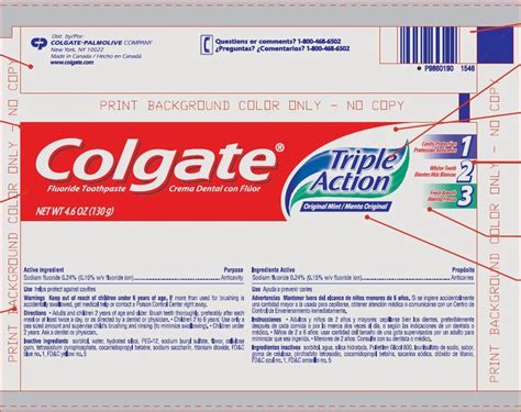 Colgate Triple Action Original Mint Fluoride (paste, dentifrice ...