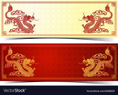 Chinese dragon banner Royalty Free Vector Image