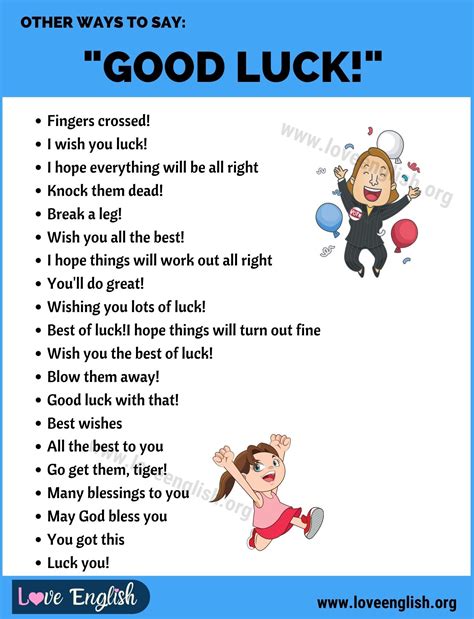 GOOD LUCK: 30 Clever Ways to Say "Good Luck" in English - Love English