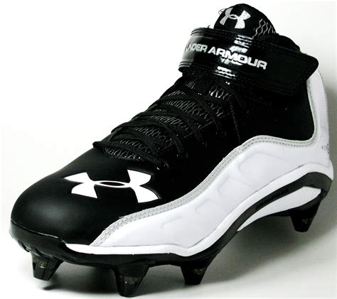 a black and white shoe with the under armour logo on it