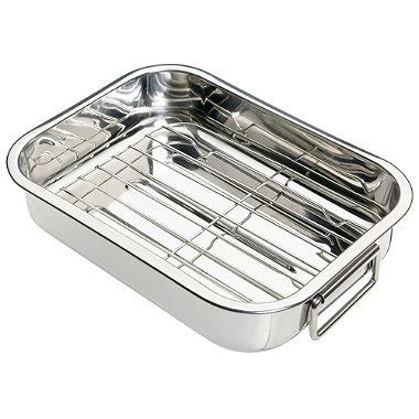 Small Stainless Steel Roasting Pan and Rack in roasting pans at Lakeland