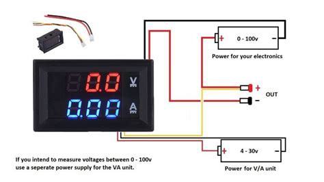 Dc 100V 10A Voltmeter Ammeter Blue + Red Led Amp Dual Digital Volt ...