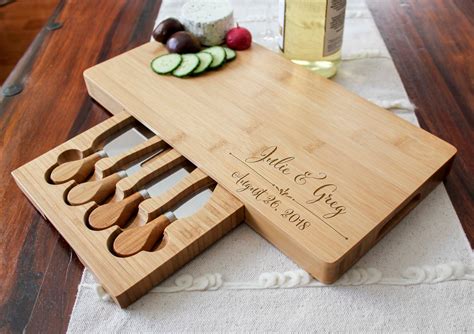 Personalized cheese board set, Custom cheese board set, Engraved cutting board, Wedding gifts ...