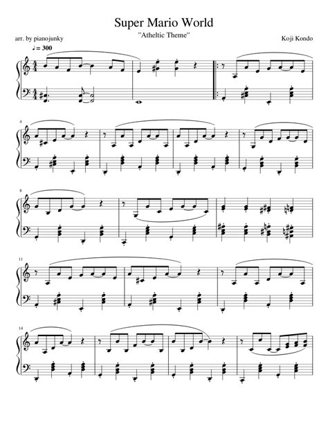 Super Mario World sheet music for Piano download free in PDF or MIDI