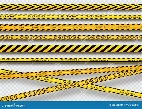 Caution Lines Isolated. Warning Tapes. Danger Signs. Vector Illustration. Stock Vector ...