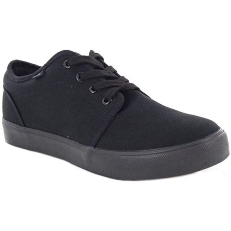 Dek Mens 4 Eye Lace up Black Canvas Casual Deck Shoes /Sneakers /Plimsolls | eBay