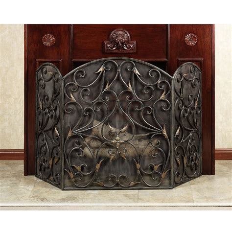 Flat black fireplace screen arched on Custom-Fireplace. Quality ...