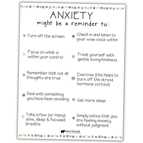 Coping Tools for Anxiety: Free Social Emotional Learning Poster - WholeHearted School Counseling