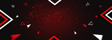 Fundo De Banner De Geometria De Fragmento Vermelho De Sombreamento Preto | Youtube banner design ...