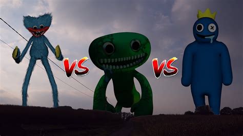 Huggy Wuggy VS Jumbo Josh (Green Monster Garten of Banban) VS Blue (Rainbow Friends) - YouTube