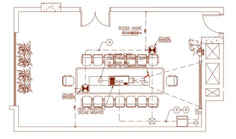 Conference Room Design Layout Architecture Plan - Cadbull