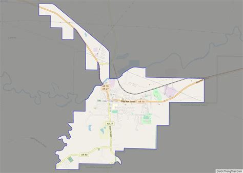 Map of Danville city, Arkansas - Thong Thai Real