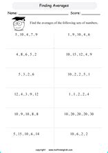 Printable averages and mean worksheets and exercises for grade 4 and 5 ...