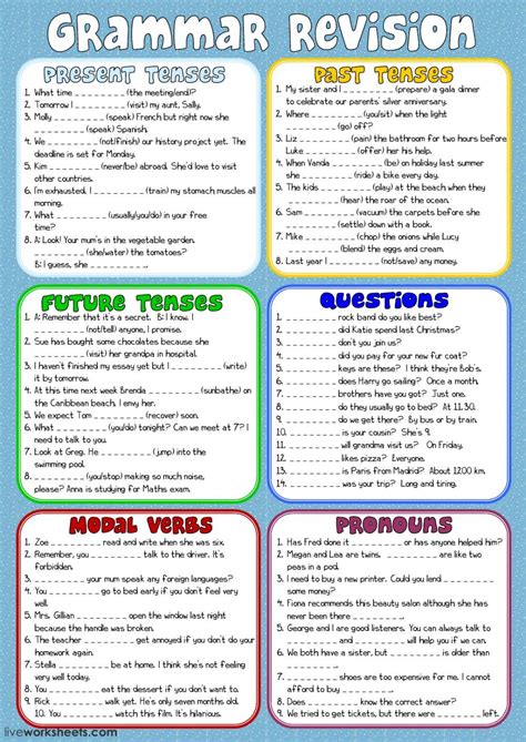 Grammar Worksheets For Esl Students