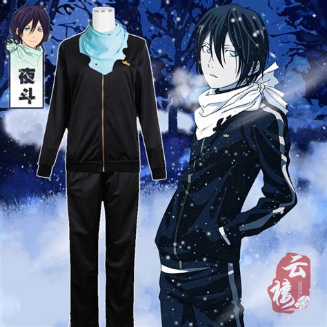 Japan Anime Noragami Yato Sportswear Jacket Suits (Coat + Pants + Scarf) Yato Cosplay Costume ...