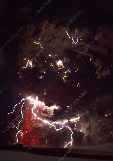 Volcanic lightning, Iceland, April 2010 - Stock Image - C005/9524 ...