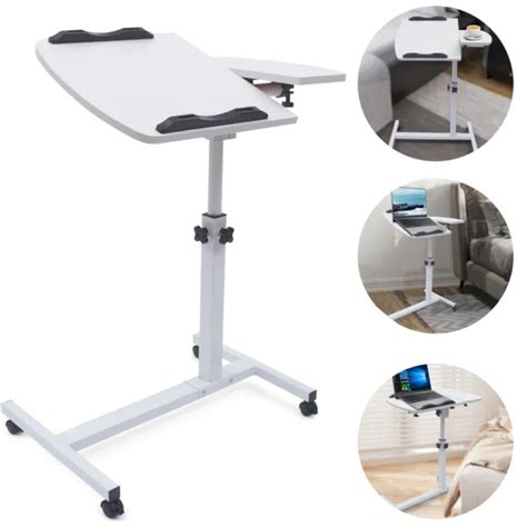 ADJUSTABLE LAPTOP SOFA Desk Mobile Rolling Height Angle Overbed Food Tray Stand $46.00 - PicClick
