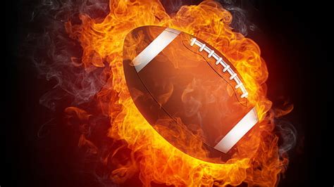 HD wallpaper: flame, fire, heat, football, american football, burning, fire - natural phenomenon ...