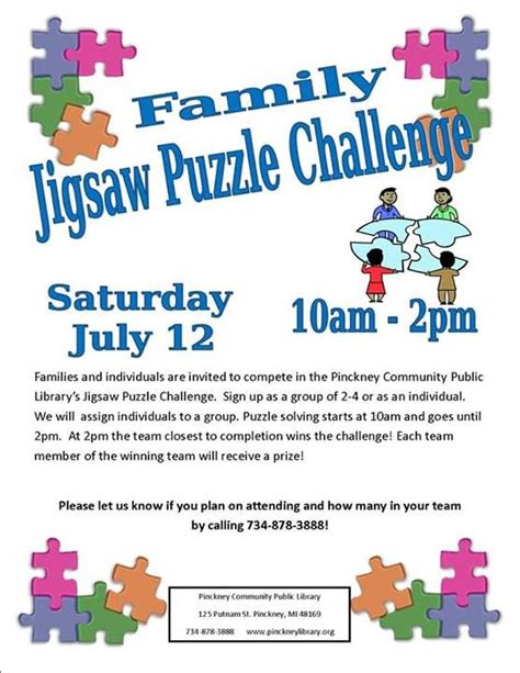 Jigsaw Puzzle Challenge | Challenges, Solving, Public library