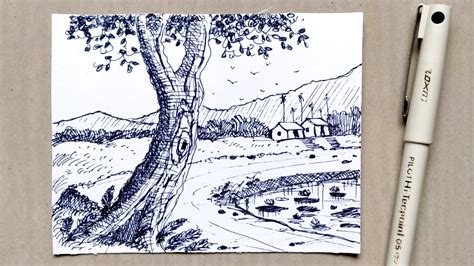 EASY PEN AND INK DRAWING IDEAS | PEN AND INK LANDSCAPE DRAWING IDEAS ...