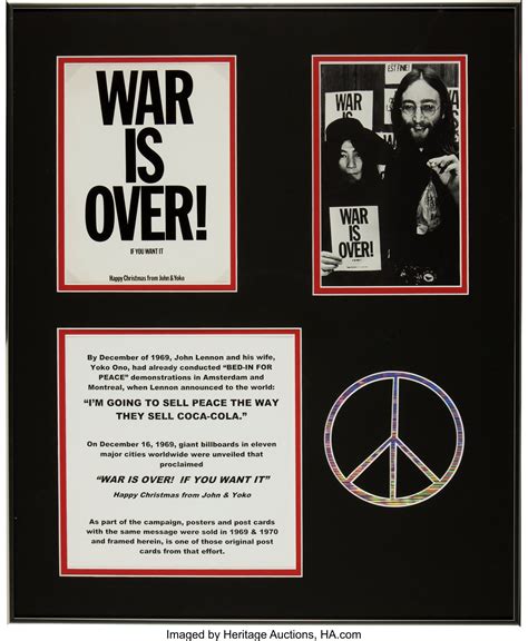 Beatles - John Lennon "War is Over" Postcard Display.... Music | Lot ...