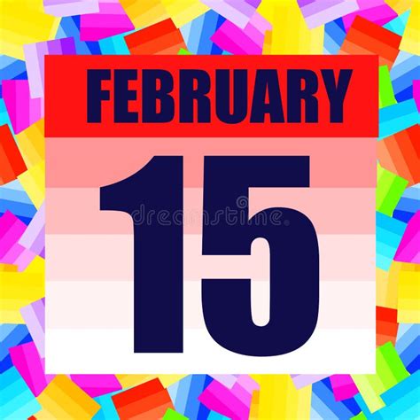 February 15 Icon. for Planning Important Day. Banner for Holidays and Special Days. Fifteenth of ...