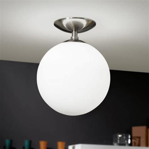 Rondo Opal White Glass Globe Ceiling Light