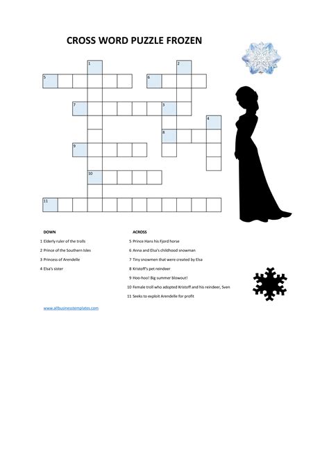 Frozen Crossword Puzzle | Templates at allbusinesstemplates.com