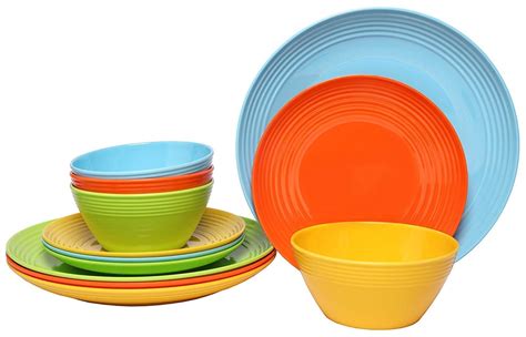 Melange 54-Piece Melamine Dinnerware Set (Solids Collection) | Shatter-Proof and Chip-Resistant ...