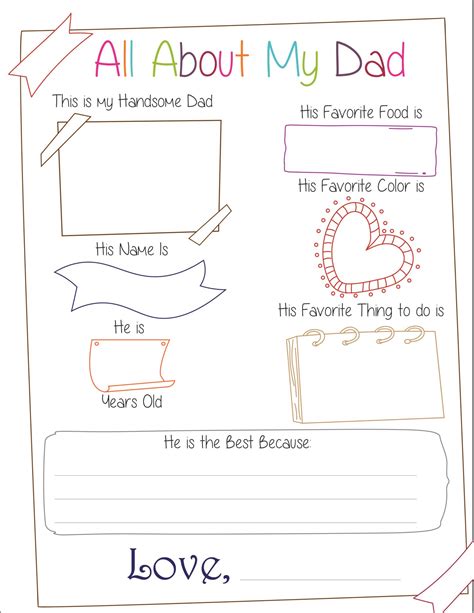 All About My Daddy Printable