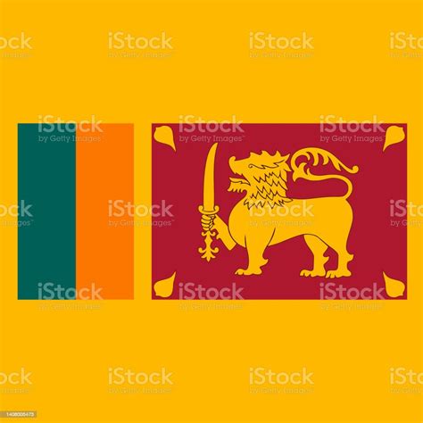 Sri Lanka Flag Official Colors Vector Illustration Stock Illustration ...