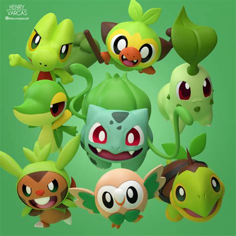 [OC] Grass Starters : r/pokemon