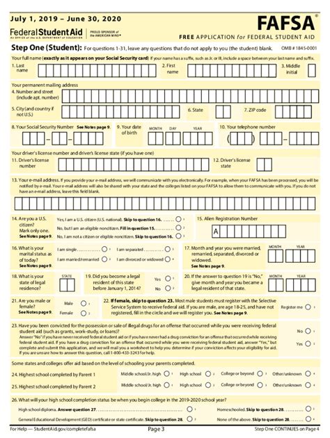 2019 Form FAFSA Application Fill Online, Printable, Fillable, Blank ...