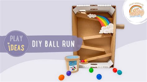 How to make a DIY Ball run from a cardboard box - with Grimm's wooden balls - YouTube