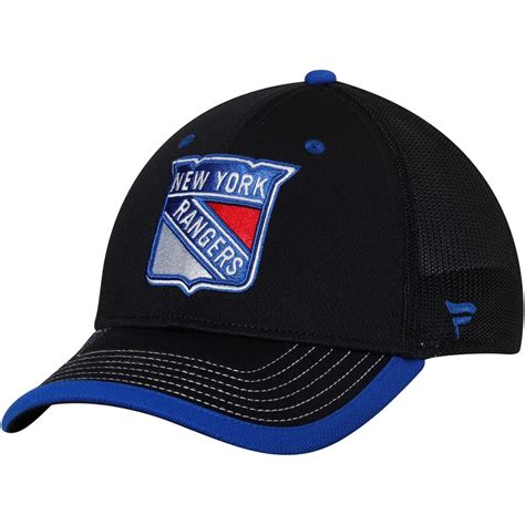 Men's New York Rangers Fanatics Branded Black Iconic Hold Speed Flex Hat