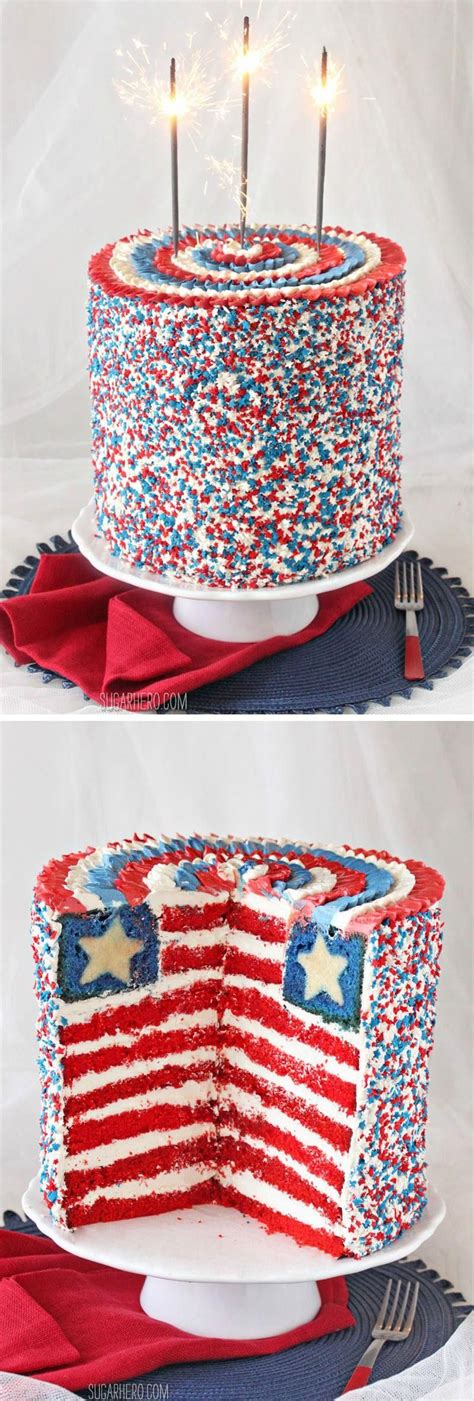 American Flag Layer Cake for the Fourth of July | From SugarHero.com ...