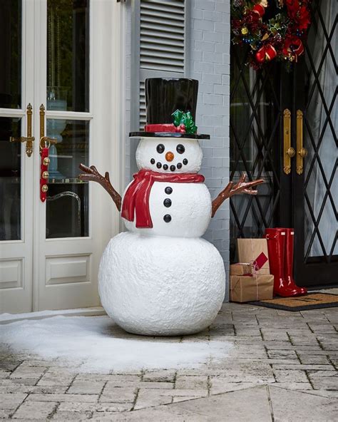 Outdoor Snowman Decoration | Neiman Marcus | Outdoor christmas decorations, Diy snowman ...