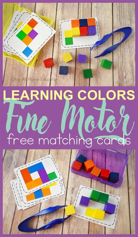 5 Activities for Teaching Colors to Preschoolers with Free Task Cards | Preschool fine motor ...