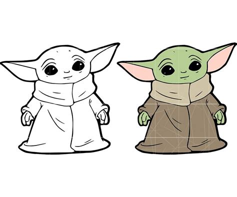 140 Baby Yoda Outline Svg Free SVG PNG EPS DXF File