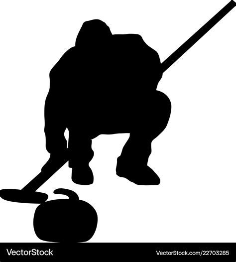 Curling silhouette Royalty Free Vector Image - VectorStock