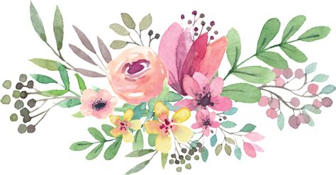 Watercolor Floral Bouquet Png - Watercolor Flowers Vector Png - Free ...