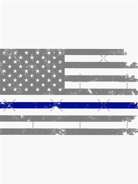 "Distressed American Gray Police Flag USA Patriotic Blue Thin Line ...