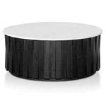 Tulisa Porcelain Marble Round Coffee Table - Black | Interior Secrets