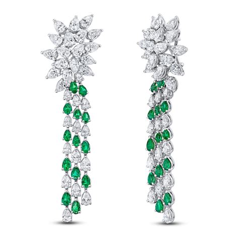 Jared Atelier X Shy Natural Emerald & Diamond Earrings 14-1/2 carats Platinum | Jared